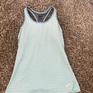 Blue Nike tank with built in bra
